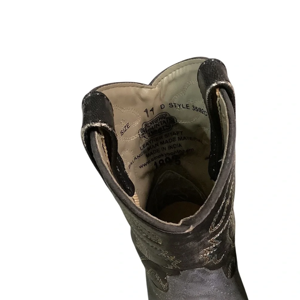 Kids Black and Gray Cowboy Boots
